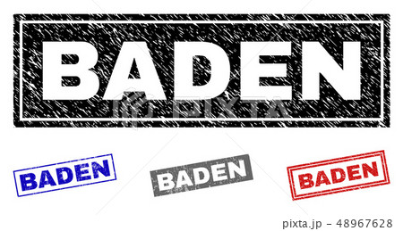 Grunge BADEN Scratched Rectangle Watermarks 48967628