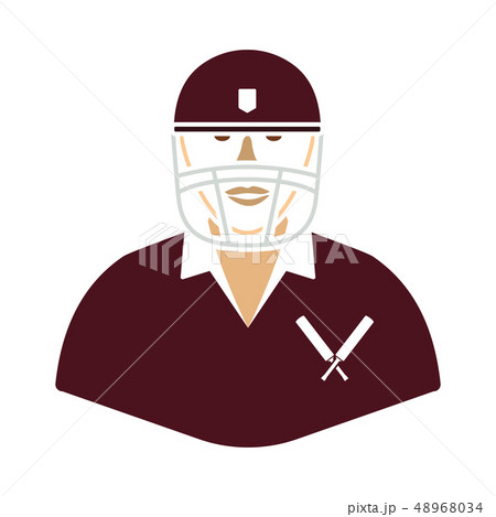 Cricket player icon 48968034