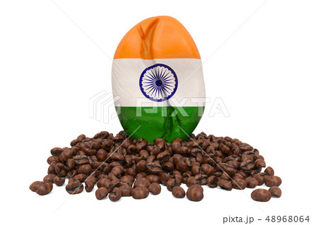 Coffee production in India concept, 3D rendering 48968064