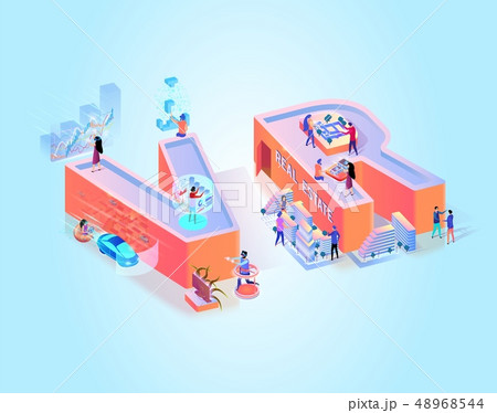 Vector Illustration Written Vr Vertical Reality. Vector Illustration Written Vr Vertical Reality. 48968544
