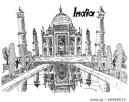 Indian tomb of a rich Indian woman sketch 48968614