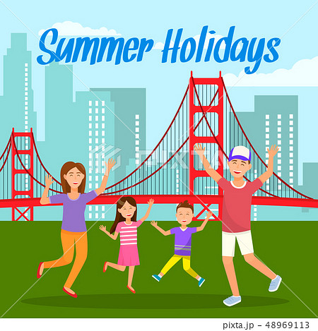 Summer Holidays Lettering Travel Postcard, Poster Summer Holidays Lettering Travel Postcard, Poster 48969113