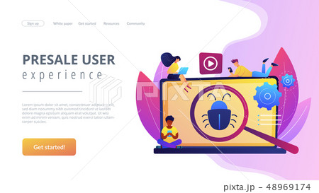 Beta testing concept landing page. 48969174