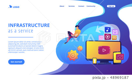 Cloud based engine concept landing page. 48969187