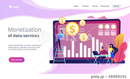 Data monetization concept landing page. Data monetization concept landing page. 48969291
