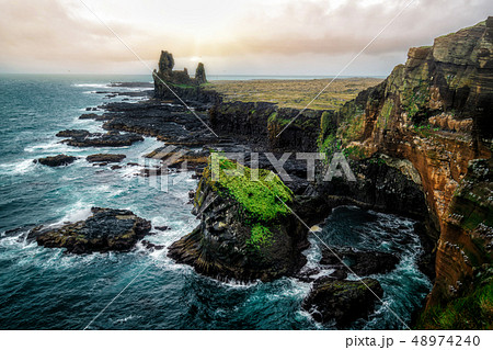 Londrangar in Snaefellsnes National Park, Iceland. Londrangar in Snaefellsnes National Park, Iceland. 48974240