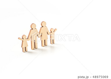 wooden family piece isolated on white background 48975069