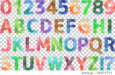 Watercolor touch alphabet 48975751