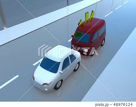 CG　3D　イラスト　デザイン　立体　車　交通　安全　事故　トラブル　あおり運転　犯罪　事例　教本 48976124