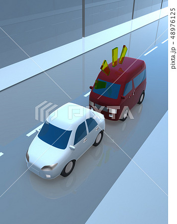 Cg 3d イラスト デザイン 立体 車 交通 安全 事故 トラブル あおり運転 犯罪 事例 教本のイラスト素材