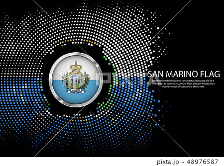 Flag button with metal frame and shadow. Flag button with metal frame and shadow. 48976587