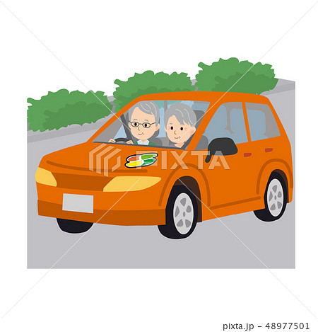 運転する　シニア　イラスト 48977501