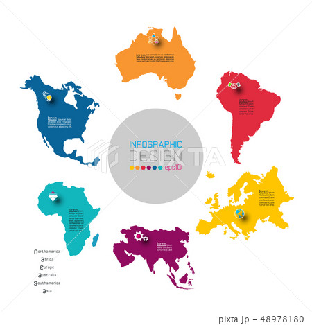 Continental infographics information on vector Continental infographics information on vector 48978180