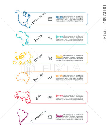 Continental infographics information on vector 48978181