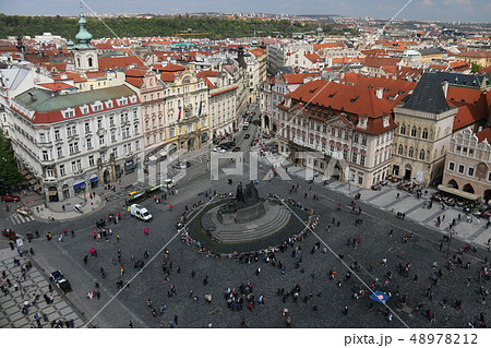 チェコ プラハ歴史地区市街の景色 旧市街広場の写真素材 4712