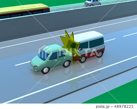 Cg 3d イラスト デザイン 立体 車 自動車 交通 事故 トラブル 追突事故