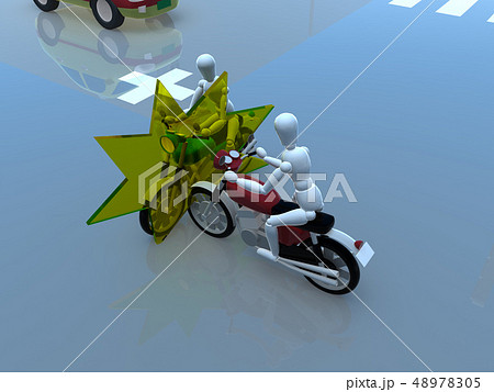 CG 3D イラスト デザイン 立体 バイク オートバイ 交通 事故 トラブル 道路 保険 事例 CG 3D イラスト デザイン 立体 バイク オートバイ 交通 事故 トラブル 道路 保険 事例 48978305