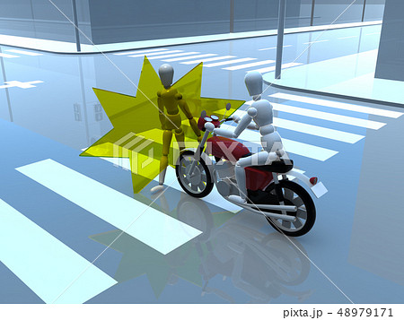 CG 3D イラスト デザイン 立体 バイク 歩行者 交通 事故 トラブル 衝突 保険 事例 教本 CG 3D イラスト デザイン 立体 バイク 歩行者 交通 事故 トラブル 衝突 保険 事例 教本 48979171