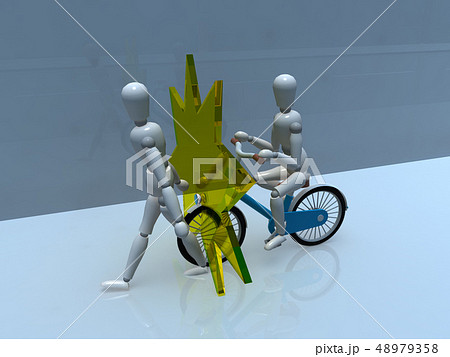CG 3D イラスト デザイン 立体 自転車 交通 事故 トラブル 衝突 保険 事例 教本 CG 3D イラスト デザイン 立体 自転車 交通 事故 トラブル 衝突 保険 事例 教本 48979358