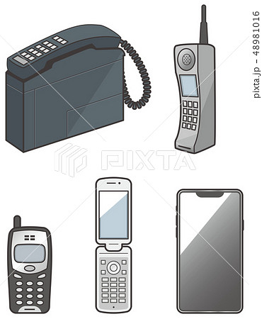 いろいろな携帯電話のイメージイラストセットのイラスト素材 48981016 Pixta