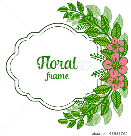 Vector illustration various style pink floral frame for template card Vector illustration various style pink floral frame for template card 48981762