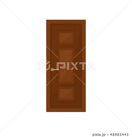 Classic brown door on white background. Vector illustration. Classic brown door on white background. Vector illustration. 48983443