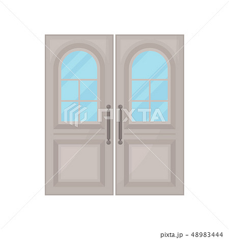 Door with glass on white background. Vector illustration. Door with glass on white background. Vector illustration. 48983444