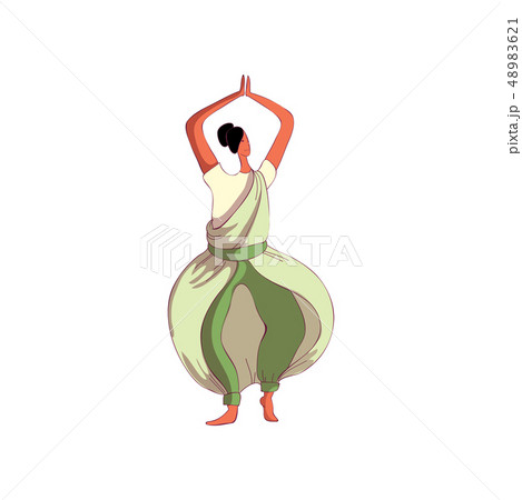 Oriental dance. Professional dancer concept. Vector illustration. 48983621