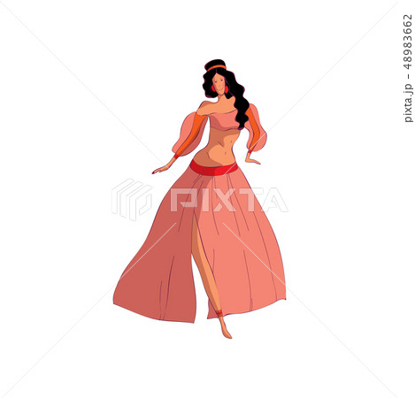 Oriental dance. Professional dancer concept. Vector illustration. Oriental dance. Professional dancer concept. Vector illustration. 48983662