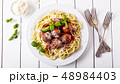 Spaghetti with meat balls tomato sauce 48984403