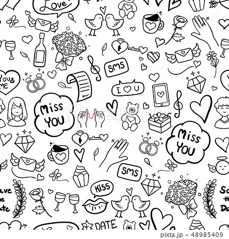 Valentine hand drawn seamless pattern background Valentine hand drawn seamless pattern background 48985409