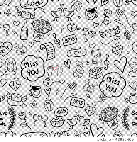 Valentine hand drawn seamless pattern background Valentine hand drawn seamless pattern background 48985409