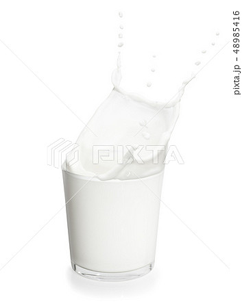 glass of milk with splash glass of milk with splash 48985416