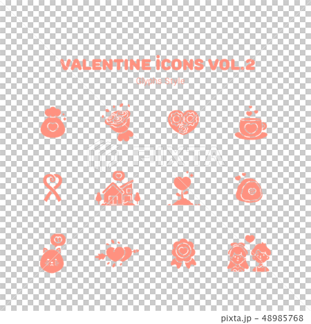 Valentine icons in glyph style Valentine icons in glyph style 48985768