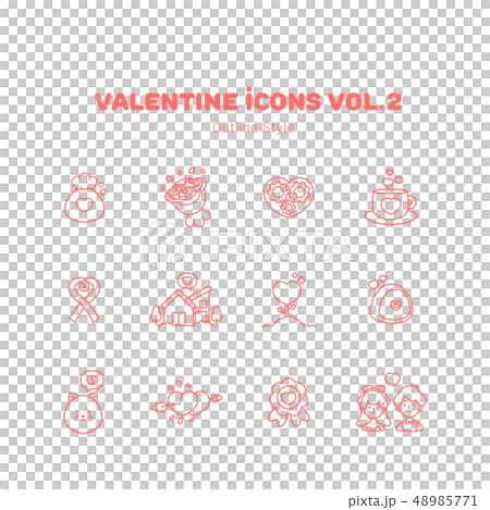 Valentine outline icons style Valentine outline icons style 48985771