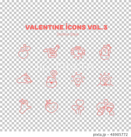 Valentine outline icons style Valentine outline icons style 48985772