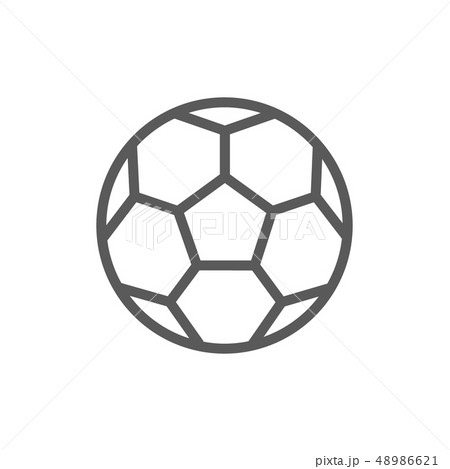 Soccer Ball Line Icon Isolated On White のイラスト素材