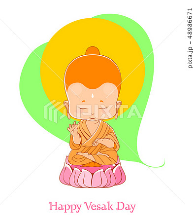 Little Buddha meditate on the lotus Little Buddha meditate on the lotus 48986671