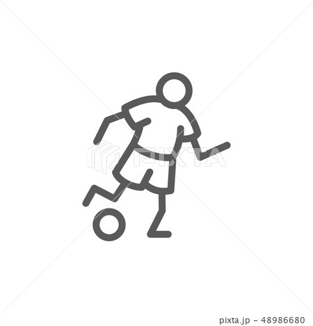 Soccer player line icon. Isolated on white background 48986680