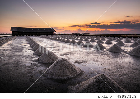 Beautiful landscape at sunset salt Farming. 48987128