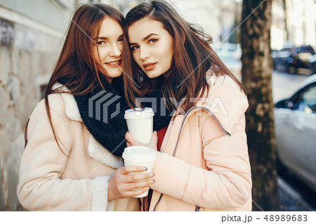 girls with coffee girls with coffee 48989683