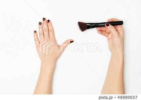 Woman hands on white background. 48990037