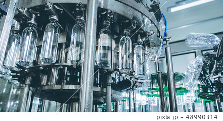 Water bottling line for processing and bottling pure spring water 48990314