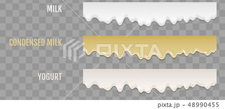 Liquid condensed milk, yogurt and condensed milk. Liquid condensed milk, yogurt and condensed milk. 48990455