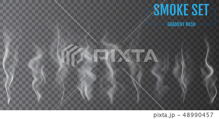 Delicate white cigarette smoke waves 48990457