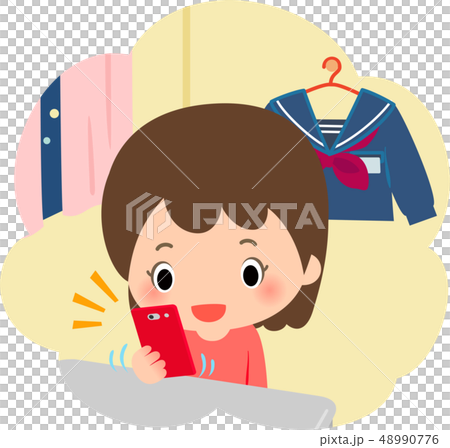 Girl using a smartphone at night Girl using a smartphone at night 48990776