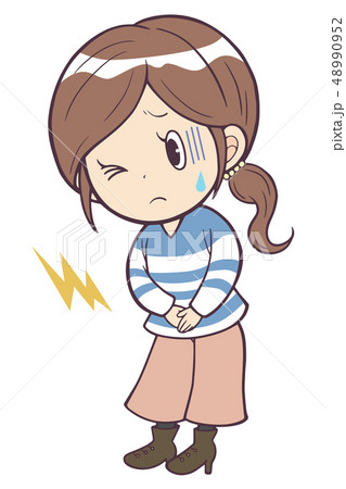 若い女性　腹痛 48990952