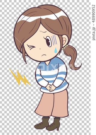 若い女性　腹痛 48990952