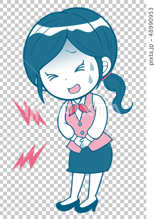 ビジネスウーマン　腹痛 48990953