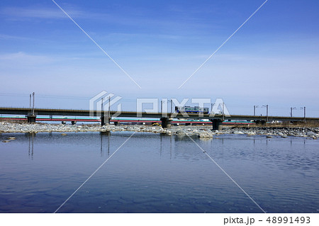 日本海ひすいライン：姫川橋梁：気動車　　糸魚川市 48991493